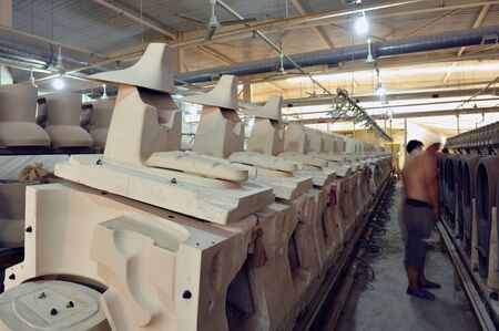 Ceramic products in the workshop productionのeditorial素材