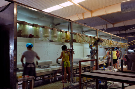 Ceramic products in the workshop productionのeditorial素材