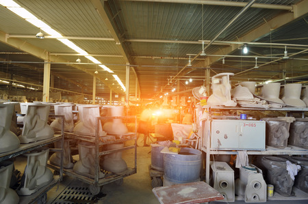 Ceramic products in the workshop productionのeditorial素材