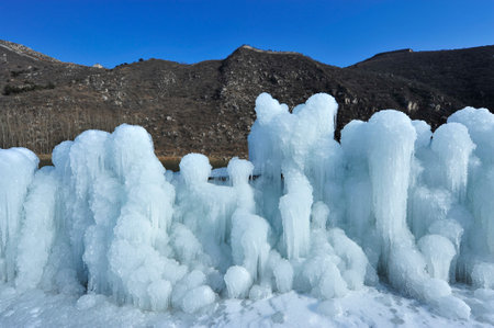 Frozen waterfallsの写真素材
