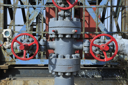 The pipe and valve oil fieldsの写真素材