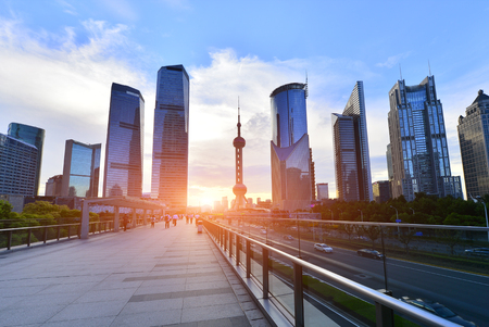 Shanghai world financial center skyscrapersのeditorial素材