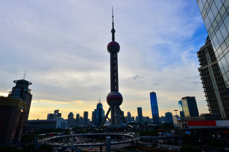 Shanghai world financial center skyscrapersのeditorial素材