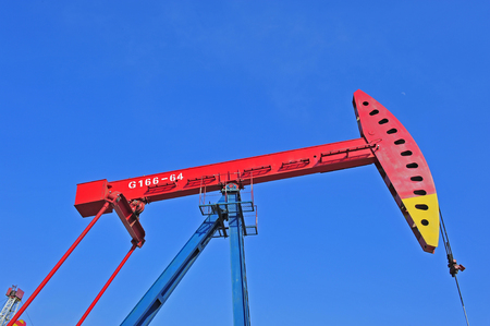 The oil pump under the blue skyのeditorial素材