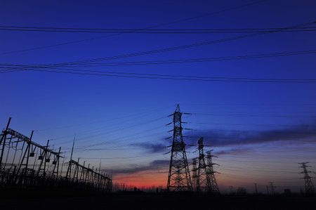 pylon landscape view during dusk