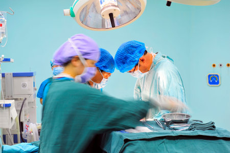 Surgical team operation in the operating roomのeditorial素材