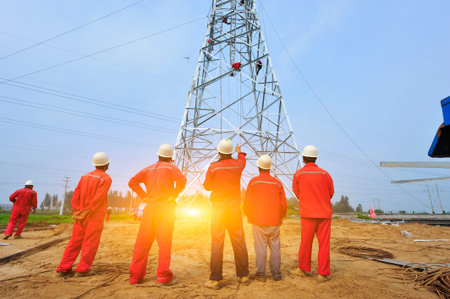 Pylon construction workers