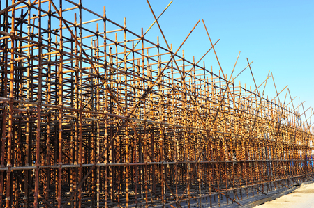 Production of reinforced concrete frame construction siteの写真素材