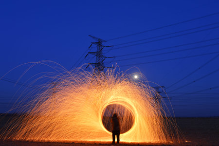 Steel wool out sparks