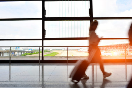 Passengers in Shanghai Pudong International Airportのeditorial素材