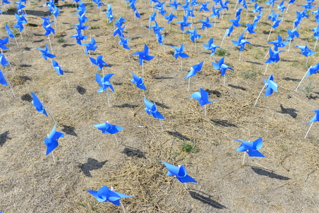 Windmills in the gardenの写真素材