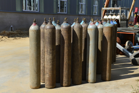 Industrial oxygen tubesのeditorial素材