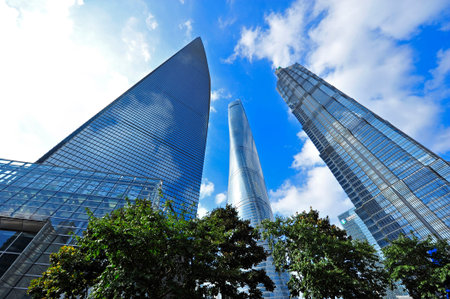 Shanghai world financial center skyscrapers in lujiazui group