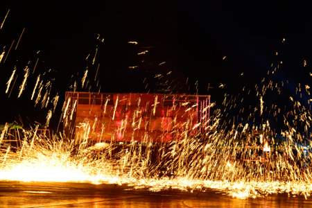 Molten steel in high temperature melting, non-material cultural heritage, while the iron is hot