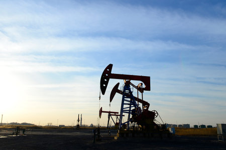 Oil pump in the outdoor workの写真素材