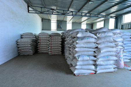 Well organized in rice plant and warehouseのeditorial素材