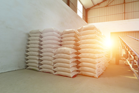 Well organized in rice plant and warehouseのeditorial素材