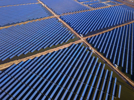 Solar panels green energy light energy