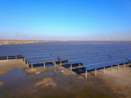 Solar panels green energy light energy