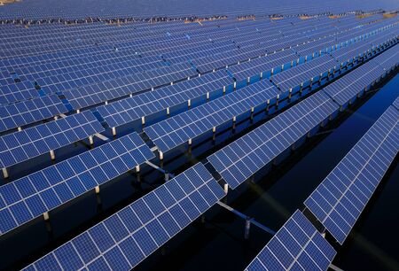 Solar panels green energy light energyの写真素材