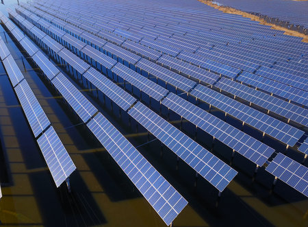 Solar panels green energy light energy