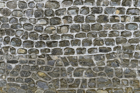 Red grunge brick wall, abstract background texture with old dirty and vintage style patternの写真素材