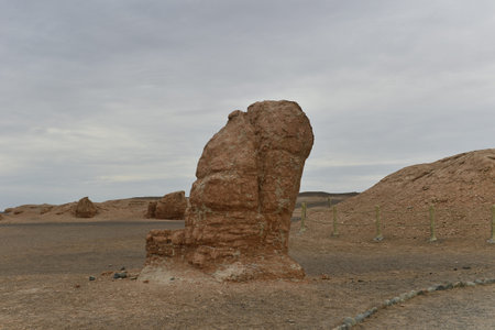 Geomorphic Scenery Desert in Yadan, Xinjiang, Chinaの写真素材