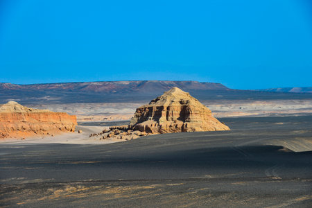 Geomorphic Scenery Desert in Yadan, Xinjiang, Chinaの写真素材