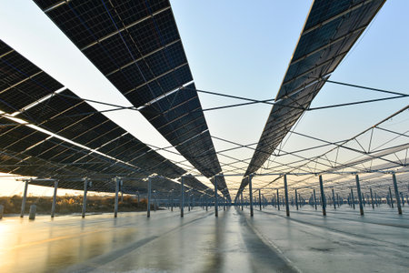 Solar photovoltaic panels and solar photovoltaic power generation systemsの写真素材