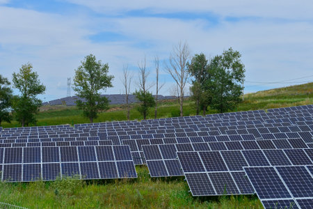 Solar panels green energy light energy