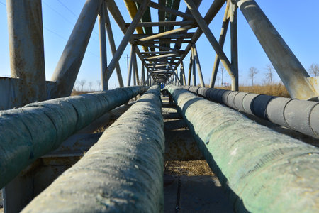 Pipes in an outdoor sceneの写真素材