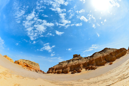 Geomorphic Scenery Desert in Yadan, Xinjiang, Chinaの写真素材