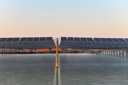 Solar photovoltaic panels and solar photovoltaic power generation systemsの写真素材