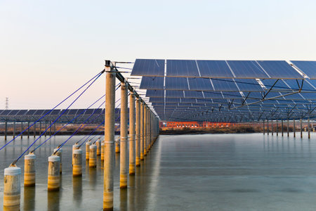 Solar photovoltaic panels and solar photovoltaic power generation systemsの写真素材