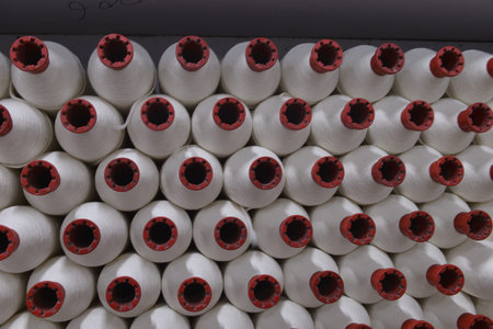Cotton textile factory equipment in the workshop