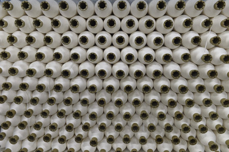 Cotton textile factory equipment in the workshop