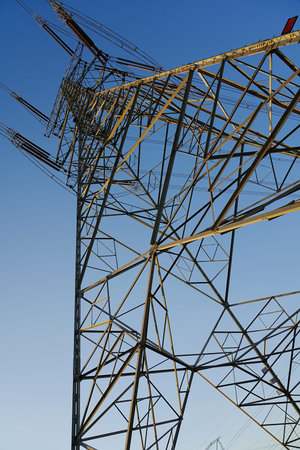 The power supply facilities in the evening the outline of the passage of time