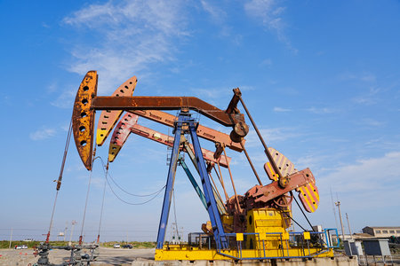 Oil pump in the eveningの写真素材