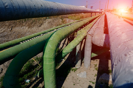 Pipes and valves, infrastructure, explorationの写真素材