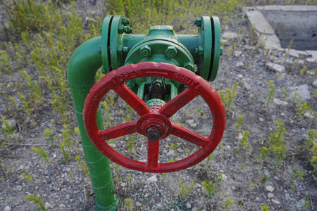 Pipes and valves, infrastructure, explorationの写真素材