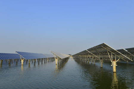 Solar photovoltaic panels and solar photovoltaic power generation systemsの写真素材