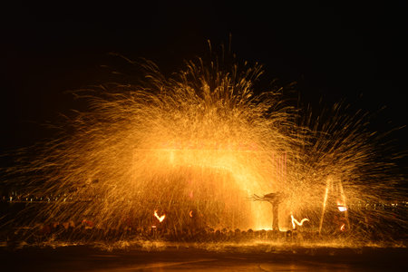 Molten steel in high temperature melting, while the iron is hot