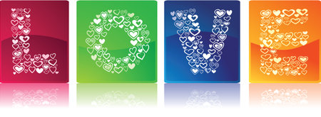 LOVE alphabet using heart shapeのイラスト素材