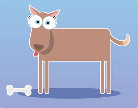 Cartoon Brown dog with big eyeのイラスト素材