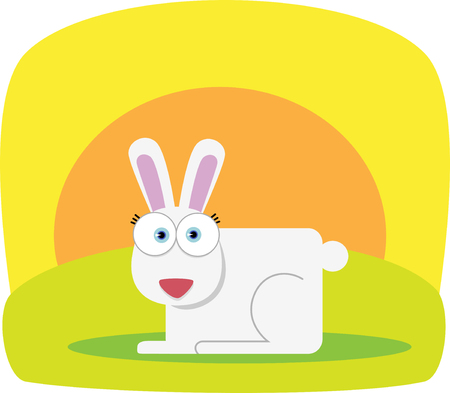 Cartoon Rabbit with big eyeのイラスト素材