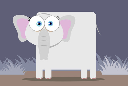 Cartoon Elephant with big eyeのイラスト素材