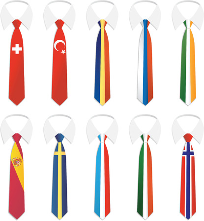 Illustration of Nationality Tie collection 3のイラスト素材