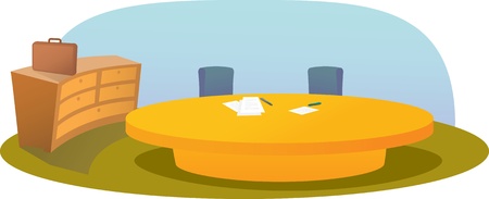 Illustration of office tableのイラスト素材