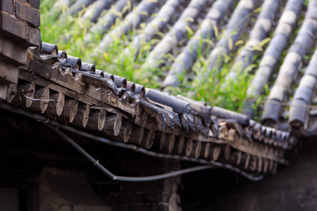 Eaves of the folk house in Pingyao Countyの写真素材