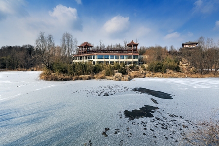 Wetland snow sceneryのeditorial素材